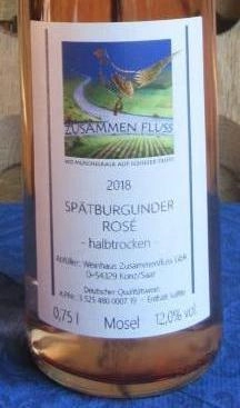 2022 Spätburgunder Rosé Qualitätswein halbtrocken 0.75l Weingut  Zusammenfluss GbR