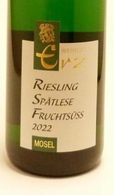 Erz Weingut 0.75l Riesling fruchtsüß Spätlese Andreas 2022er